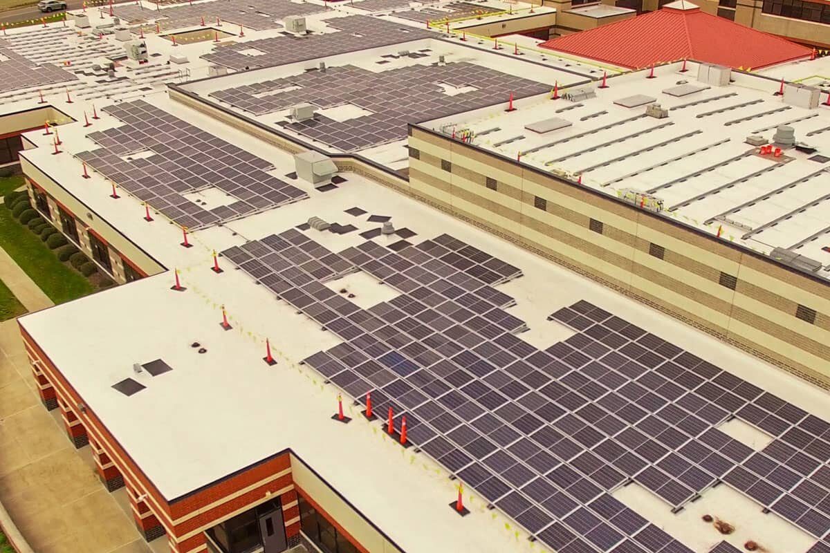 Grover Middle School NJ Solar Rooftop Side View